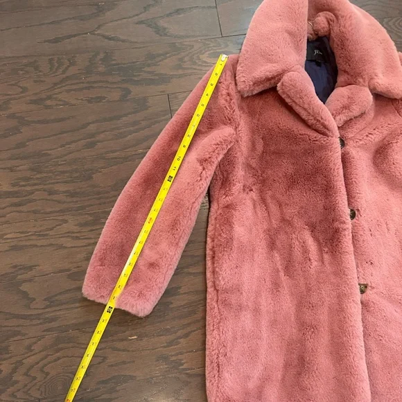 J Crew Faux Fur Soft and Plush Ash Rose Coat Size Medium - Picture 4 of 11